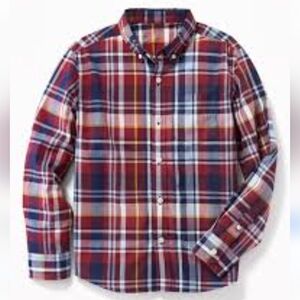 3/$20🌟 Old Navy Boys Plaid Built-In Flex Classic Button Down Shirt Small